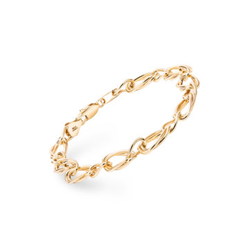 Double Oval Link Yellow Gold Bracelet