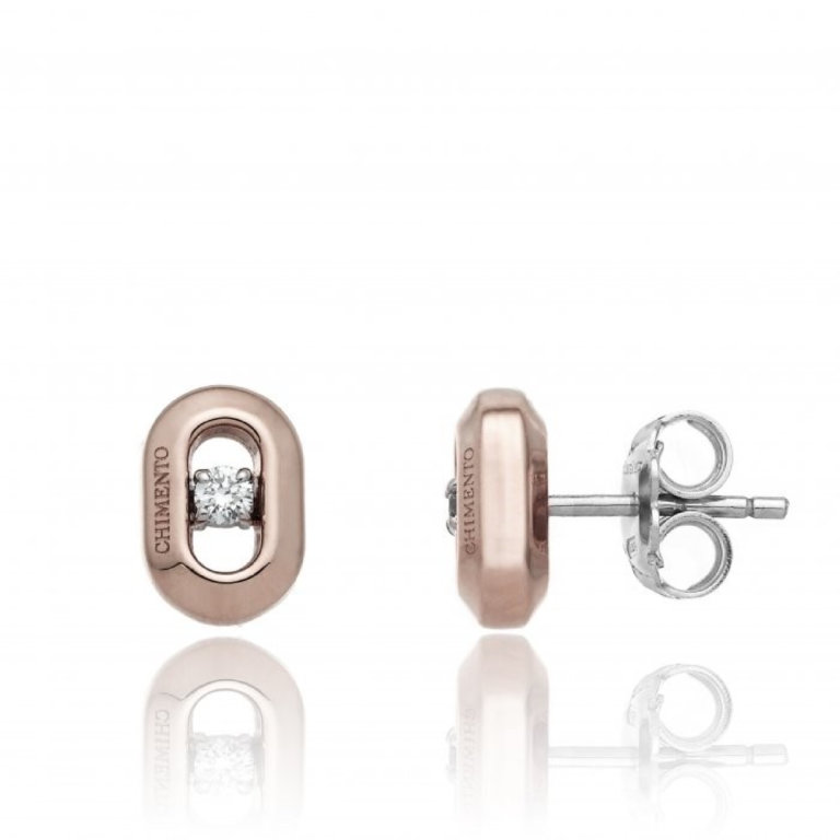 Chimento Double Optima Rose Gold and Diamond Earrings