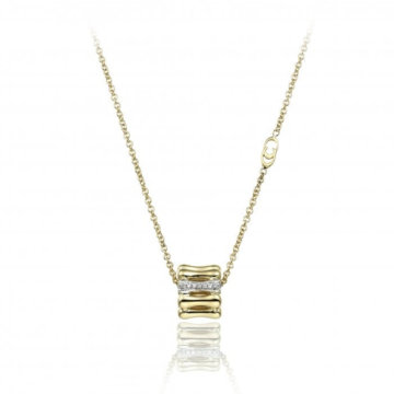 Chimento Bamboo Over 18ct Yellow Gold and Diamond Pendant