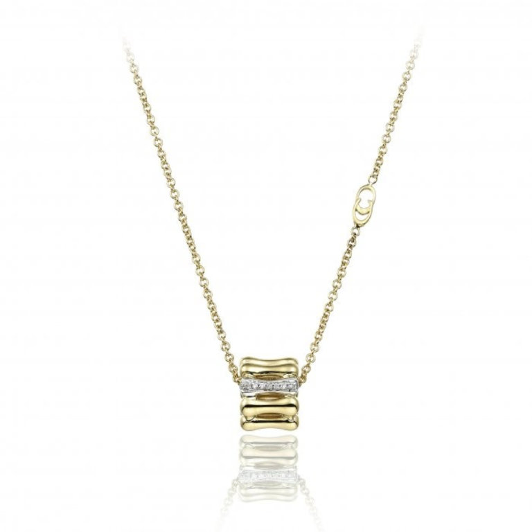 Chimento Bamboo Over 18ct Yellow Gold and Diamond Pendant