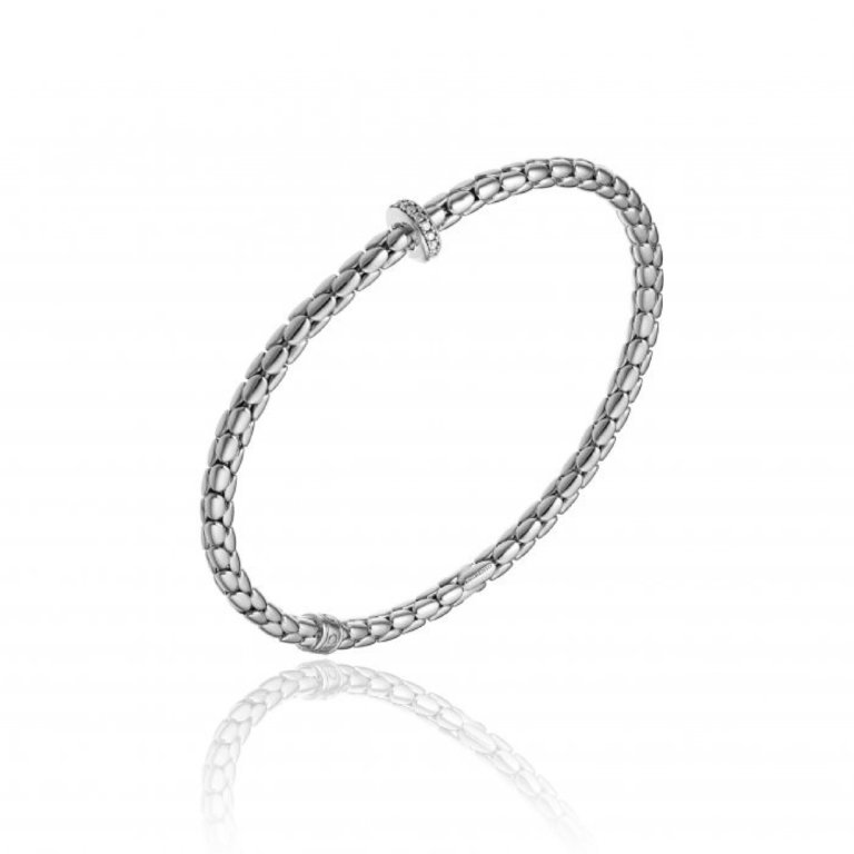 Chimento Stretch Spring White Gold and Diamond Bracelet