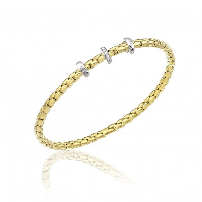 Chimento Stretch Spring Yellow Gold and Diamond Bracelet