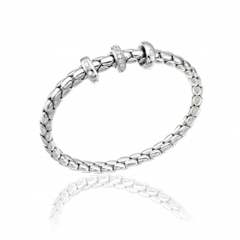 Chimento Stretch Spring White Gold and Diamond Bracelet