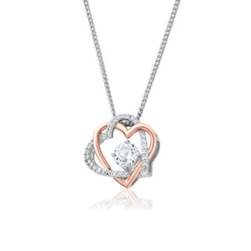 Clogau Forever Yours Sterling Silver Heart Pendant with Topaz
