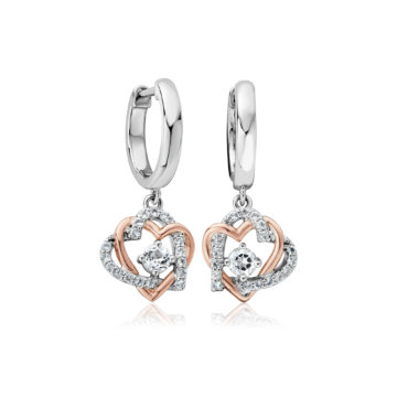 Clogau Forever Yours Sterling Silver Heart Drop Earrings with Topaz