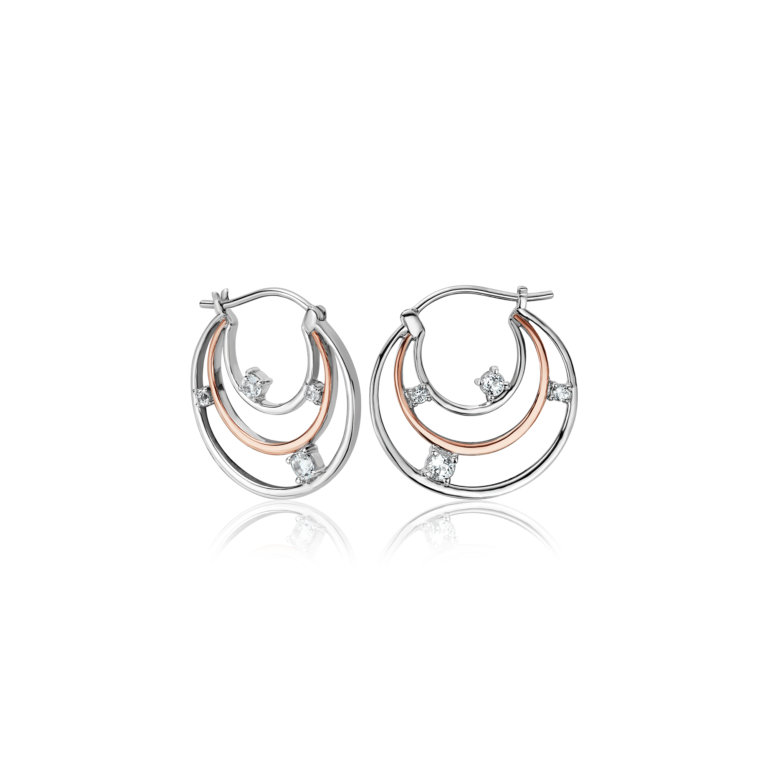 Clogau Silver Awyr Y Nos White Topaz Earrings