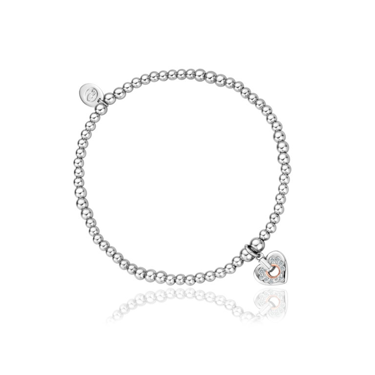 Clogau Silver Cariad Sparkle Heart Affinity Bead Bracelet