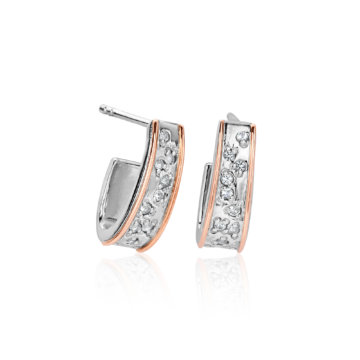 Clogau Silver Cariad Sparkle Half Hoop Drop Earrings