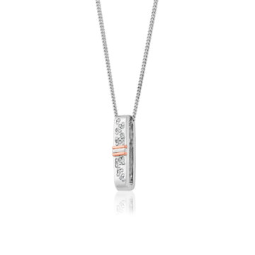 Clogau Silver Cariad Sparkle White Topaz Drop Pendant