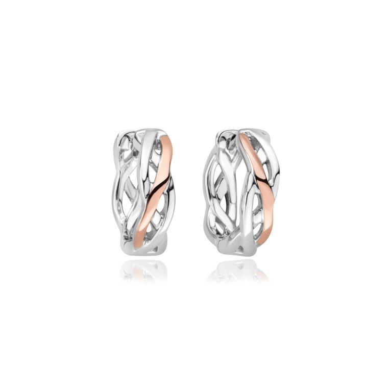 Clogau Silver Celtic Weave Creole Earrings