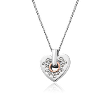 Clogau Silver Cariad Sparkle Small Heart Pendant