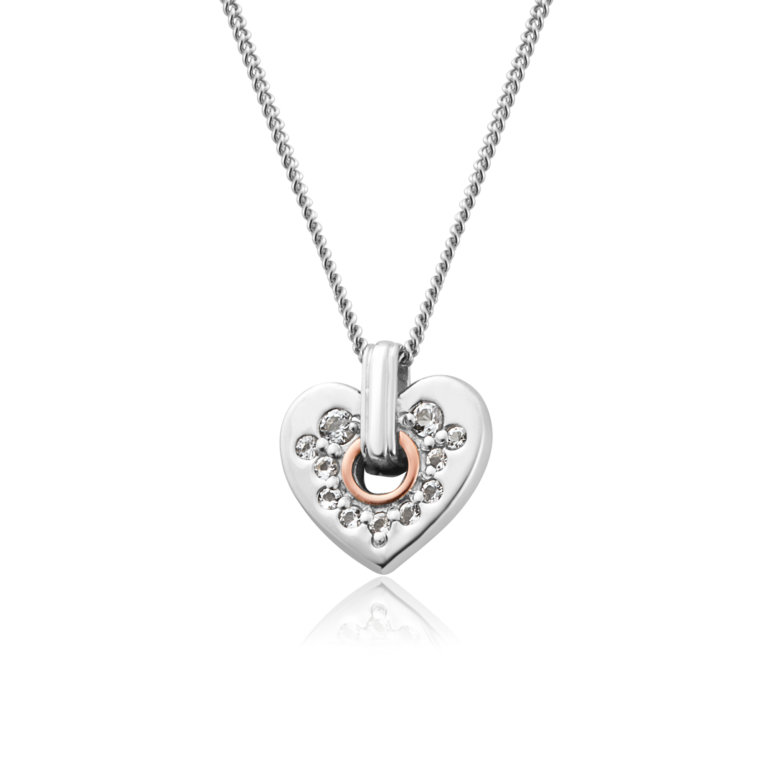 Clogau Silver Cariad Sparkle Small Heart Pendant