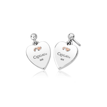 Clogau Silver Tree of Life Insignia Heart Earrings