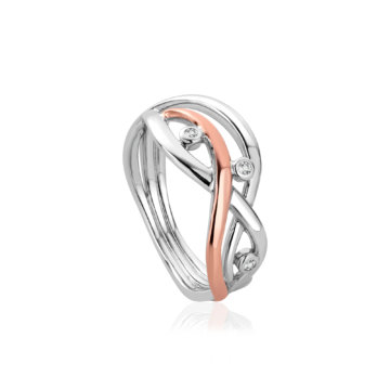 Clogau Silver Swallow Falls White Topaz Ring