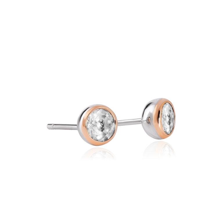 Clogau Silver Celebration White Topaz Stud Earrings