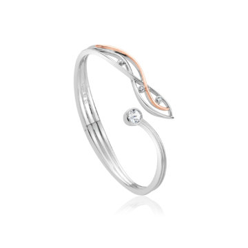 Clogau Silver Swallow Falls White Topaz Bangle