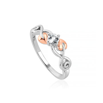 Clogau Silver Tree of Life Anniversary White Topaz Ring