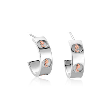 Clogau Silver Tree of Life Insignia Hoop Earrings