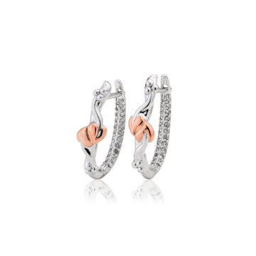 Clogau Silver Tree of Life White Topaz Hoop Earrings