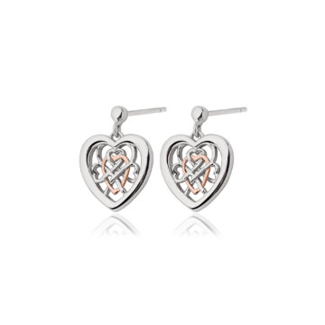 Clogau Silver Welsh Royalty Heart Stud Earrings