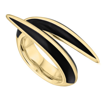Shaun Leane Yellow Gold Vermeil and Ceramic Sabre Deco Crossover Ring