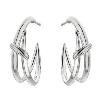 Shaun Leane Silver Sabre Deco Twist Hoop Earrings