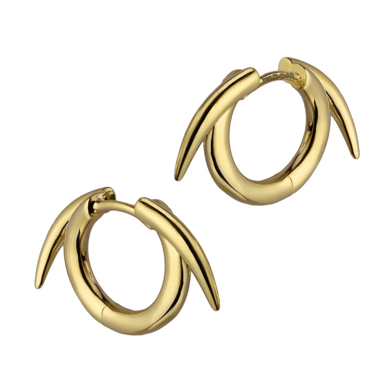 Shaun Leane Yellow Gold Vermeil Quill Small Hoop Earrings
