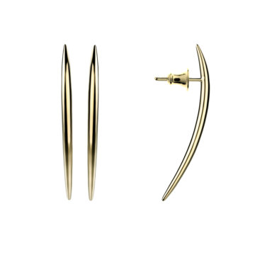 Shaun Leane Yellow Gold Vermeil Quill Long Drop Earrings