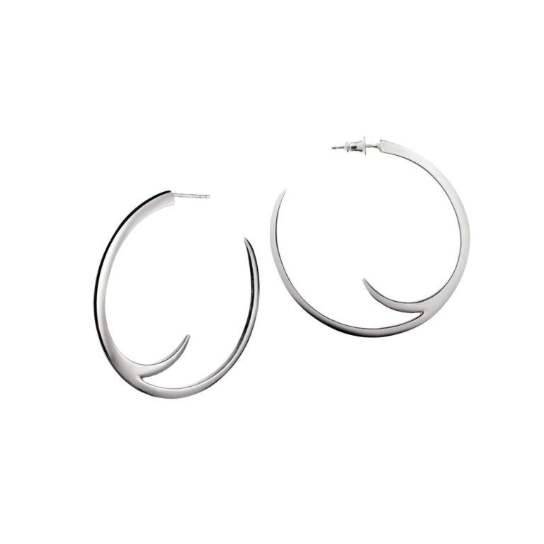 Shaun Leane Silver Talon Cat Claw Large Hoop Earrings