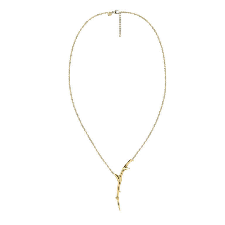 Shaun Leane Yellow Gold Vermeil Rose Thorn Single Drop Pendant