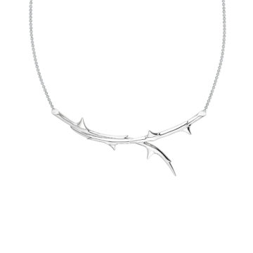Shaun Leane Silver Rose Thorn Horizontal Necklace