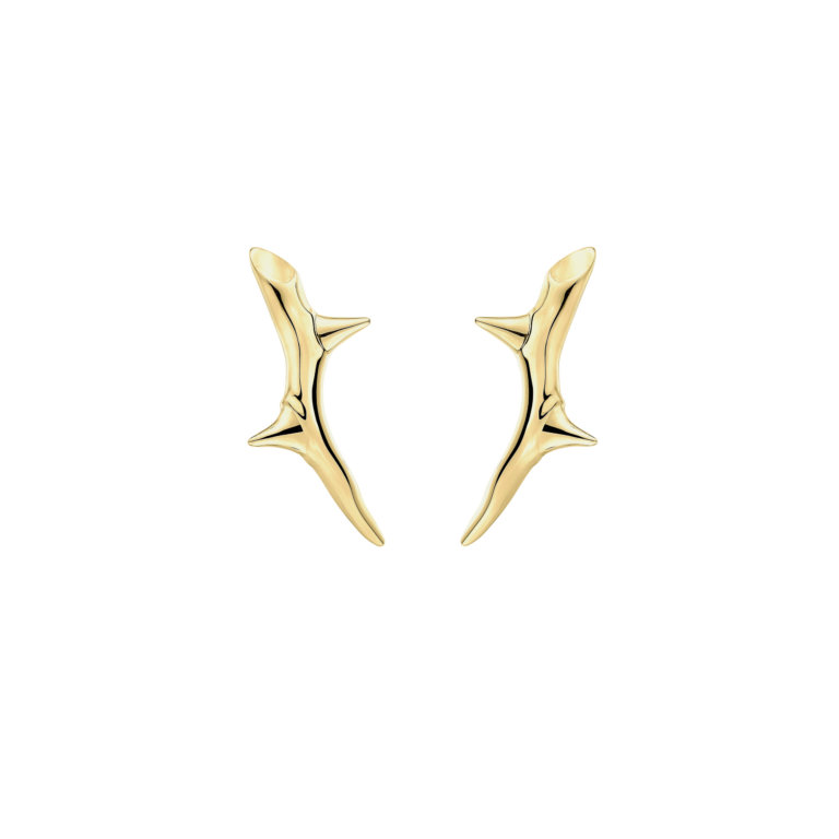 Shaun Leane Yellow Gold Vermeil Rose Thorn Climber Earrings