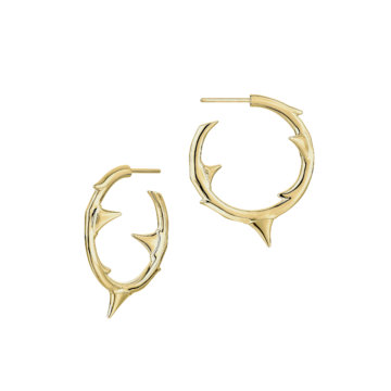 Shaun Leane Yellow Gold Vermeil Rose Thorn Medium Hoop Earrings