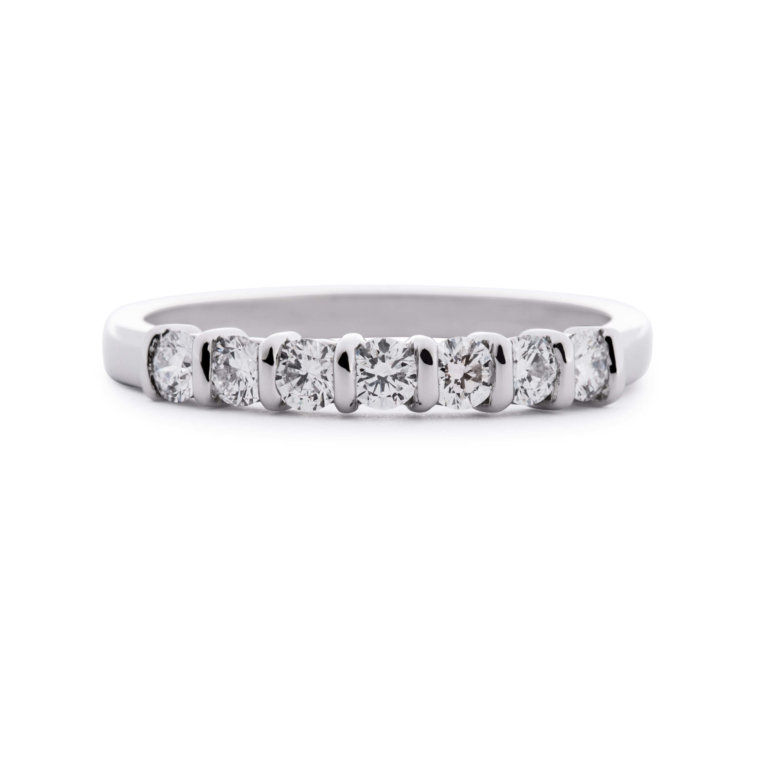 Brilliant Cut 0.50ct Diamond Bar-Set Seven Stone Ring