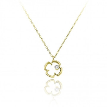 Chimento Love In Yellow Gold and Diamond Clover Pendant