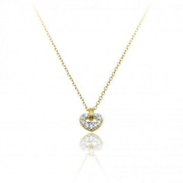 Chimento Love In Yellow Gold and Diamond Heart Pendant