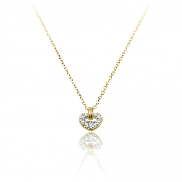Chimento Love In Yellow Gold and Diamond Heart Pendant