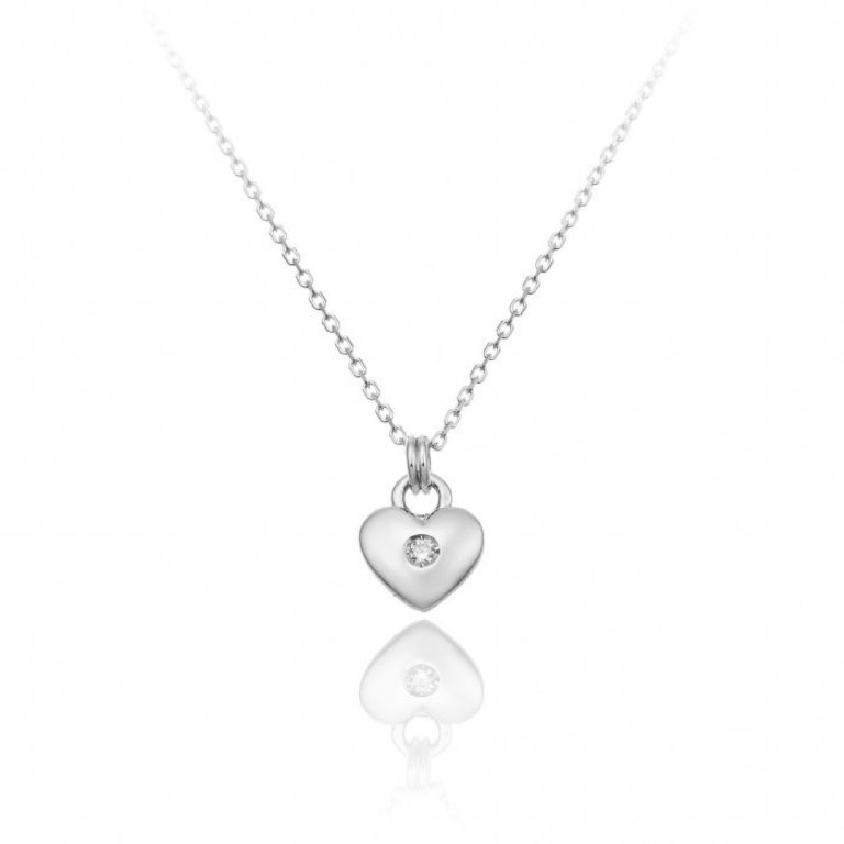 Chimento Love In White Gold and Diamond Heart Pendant