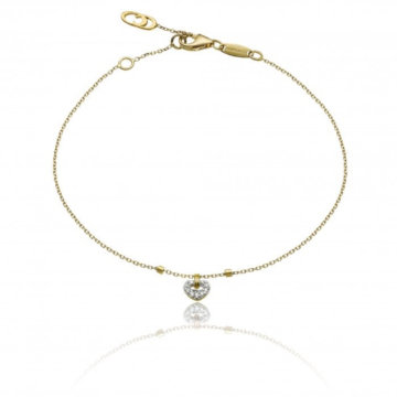 Chimento Love In Yellow Gold and Diamond Heart Bracelet