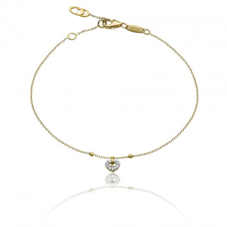 Chimento Love In Yellow Gold and Diamond Heart Bracelet