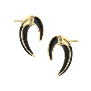 Shaun Leane Yellow Gold Vermeil and Ceramic Sabre Deco Talon Earrings