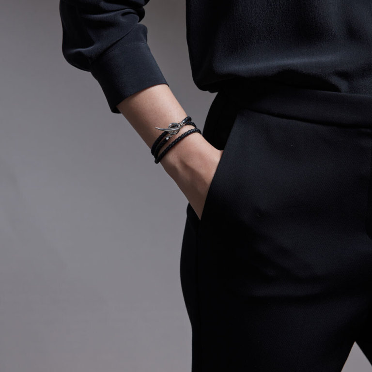 Shaun Leane Silver & Leather Quill Bracelet - Image 2