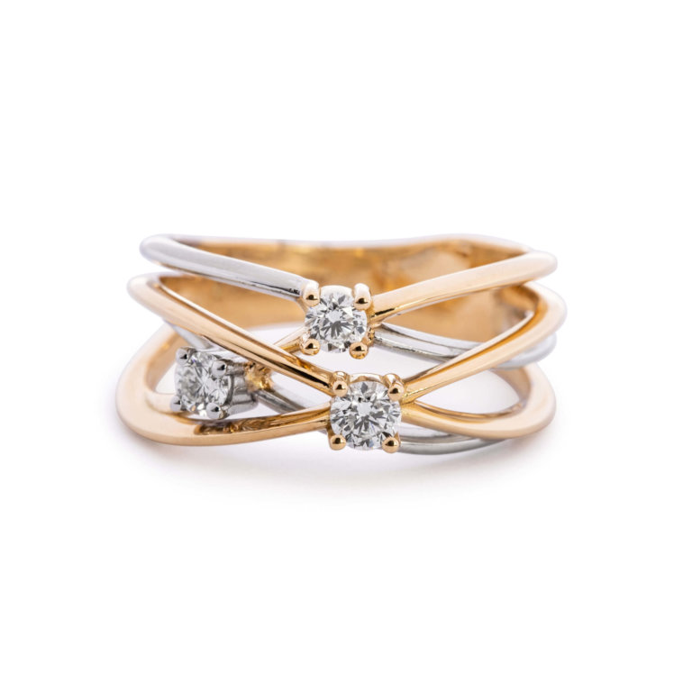 Brilliant Cut Diamond 0.30ct Crossover Weave Ring - Image 3