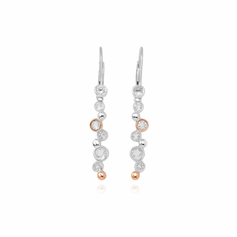 Clogau Silver Celebration White Topaz Drop Earrings