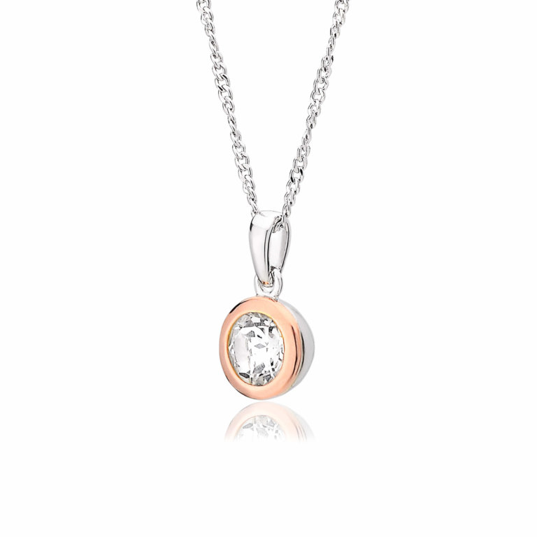 Clogau Silver Celebration Single White Topaz Pendant