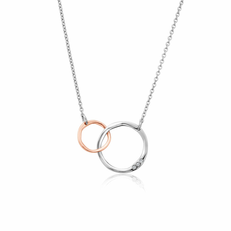 Clogau Silver Ripples White Topaz Choker Necklace