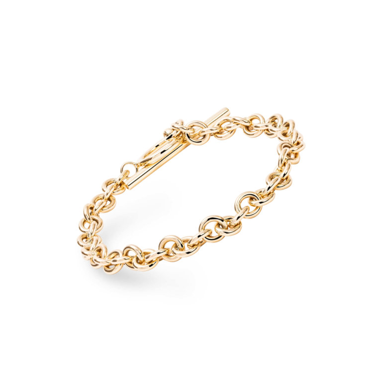 Belcher Link T-Bar Yellow Gold Bracelet