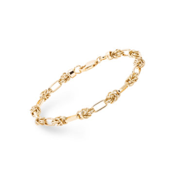 Knot and Loop Link Yellow Gold Bracelet