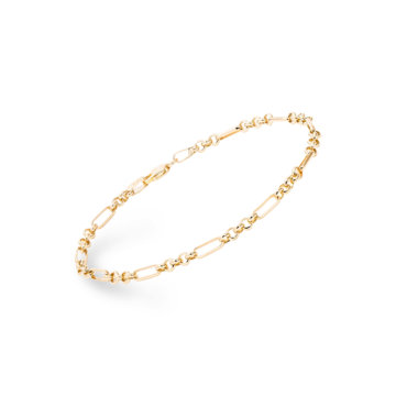 Figaro Link Yellow Gold Bracelet