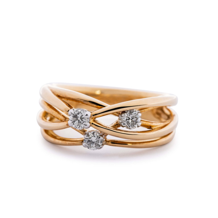 Brilliant Cut Diamond 0.30ct Crossover Weave Ring - Image 3